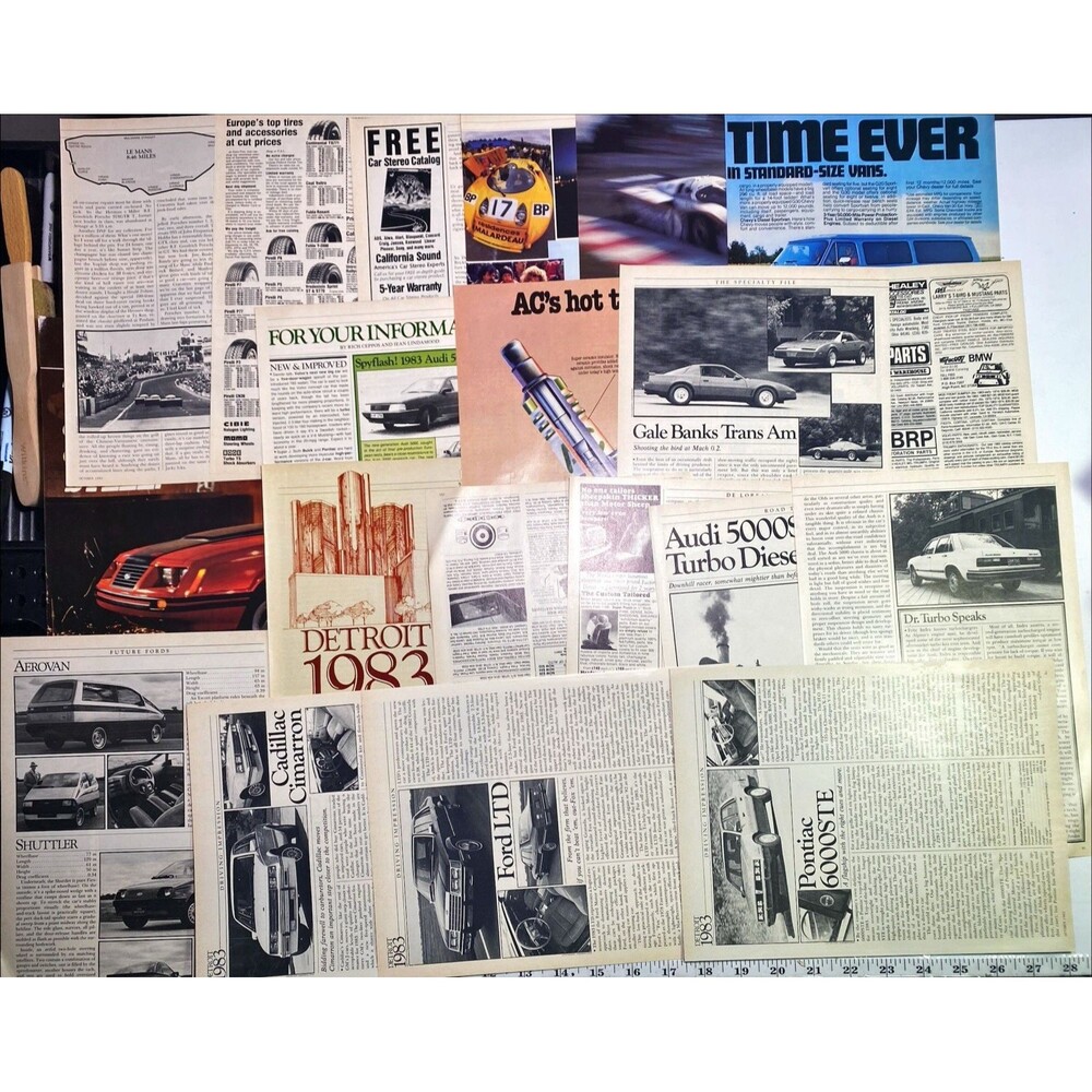 Ephemera 27+ Pages 3.5oz. Pictures Articles Car & Driver Magazine October 1982